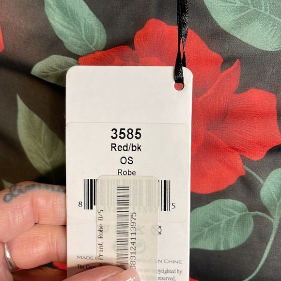 NWT- COQUETTE- SHEER SEXY ROSE LINGERIE ROBE ONE SIZE - Picture 10 of 10